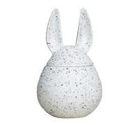 DBKD - Eating Rabbit Jar With Lid 14 cm, White Dot - White Dot