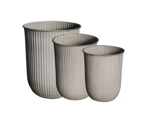 DBKD Out stripe flower pot 3-pack Beige