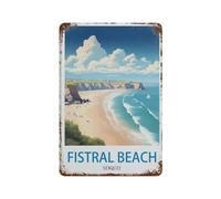 DBKGHIEDHG Fistral Beach Newquay Vintage Travel Poster,Tin Sign Metal Tin Sign/Metal Plaque Tin Sign Metal Sign(30x40cm 12x16 inch-J33
