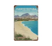 DBKGHIEDHG Fuerteventura Canary Island Beach,Retro Metal Tin Sign Vintage Sign For Home Coffee Wall Decor(20x30cm 8x12 inch-502