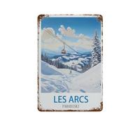 DBKGHIEDHG Funny Metal Tin Signs,Les Arcs Paradiski Poster,Bar Club Cave Home Kitchen Rustic Travel Metal Signs Wall Art Decor(30x40cm 12x16 inch-D23