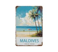 DBKGHIEDHG Maldives Indian Ocean,Tin Signs,Funny Vintage Metal Sign Plaqu Poster Wall Art Kitchen Garden Bathroom Decor(20x30cm 8x12 inch-J75