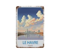 DBKGHIEDHG Metal Signs,Le Havre France Vintage Travel Poster,Nostalgic Man Cave Tin Metal Sign Hanging Wall Plaque Kitchen Shed Garage(20x30cm 8x12 inch-E85