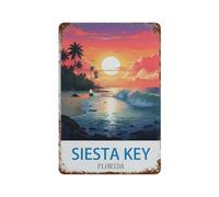 DBKGHIEDHG Metal Signs,Siesta Key Florida Poster,Nostalgic Man Cave Tin Metal Sign Hanging Wall Plaque Kitchen Shed Garage(20x30cm 8x12 inch-M25