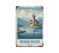 DBKGHIEDHG Metal Tin Sign,Germany Rhine Vintage Travel Poster,Tin Sign Rustic Decor Cave Coffee Shop Bar Bedroom Home Wall Decor Tin Sign(30x40cm 12x16 inch-F22