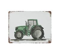 DBKGHIEDHG Metal Tin Sign Green Tractor Vintage Tin Poster Metal Sign Wall Decoration Country Kitchen Home Garage Decor 12"x16"
