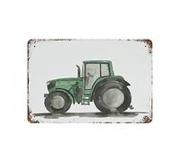 DBKGHIEDHG Metal Tin Sign Green Tractor Vintage Tin Poster Metal Sign Wall Decoration Country Kitchen Home Garage Decor 8"x12"