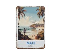 DBKGHIEDHG Metal Tin Sign,Maui Hawaiian Vintage Travel Poster,Tin Sign Rustic Decor Cave Coffee Shop Bar Bedroom Home Wall Decor Tin Sign(20x30cm 8x12 inch-G2