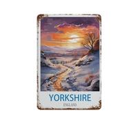 DBKGHIEDHG Metal Tin Sign,Vintage Travel Poster Yorkshire England,Tin Sign Vintage Rustic Decor Cave Coffee Shop Bar Bedroom Home Wall Decor Nostalgic Tin Sign(30x40cm 12x16 inch-G61