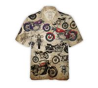 DBKGHIEDHG Motorcycle Hawaiian Shirts for Men - Mens Motorbike Collection Hawaiian Shirt