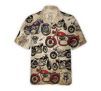 DBKGHIEDHG Motorcycle Hawaiian Shirts for Men - Mens Motorbike Collection Hawaiian Shirt