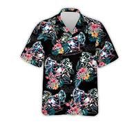 DBKGHIEDHG Motorcycle Racing Men's Hawaiian Shirt - Sport Bike Button Down Summer Hawaiian Shirts for Men
