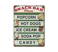 DBKGHIEDHG Snack Bar Menu Metal Sign for Home Coffee Garage Wall Decor Vintage Poster Bar Signs for Home Bar Retro Metal Tin Sign