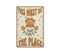 DBKGHIEDHG This Must Be The Place,Retro Boho Print - 1970's, Bohemian, Funky Groovy Music Poster, Flowers, Home Decor, Wall Decoration,tin Sign, Farmhouse Decoration, Gifts for Mom Dad, 30 x 40cm