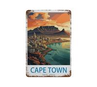 DBKGHIEDHG Vintage Metal Tin Sign,Cape Town, South Africa,Metal Wall Decor Decorative Tin Sign Art Plaque Poster for Home Kitchen Bar Coffee Shop Club Decoration(30x40cm 12x16 inch-M38