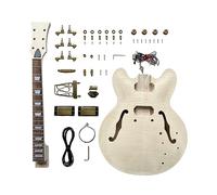 DBL DIY Electric Guitar Kit,Semi-Hollow Body Electric Guitar,with Paulownia Wood Core and Maple Plywood,6 Strings,Build Your Own Guitar