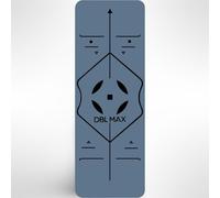 DBL MAX Yoga Mat Thick for Women & Men - Eco-Friendly Natural Rubber, Non Slip Pilates & Exercise Mat for Home Gym - Foldable Travel Yoga Mat, Cork & Rubber, Extra Grip, Large Size (Blue)
