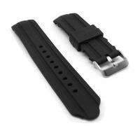 DBLACK ''DEMALO'' Premium Silicone Watch Strap, Curved Ends Design, Petal Design at the Tip, Matte Finish Silicone Watch Belt // For 20mm, 22mm, or 24mm Silicone Watch Band (Choose Your Size, Black),