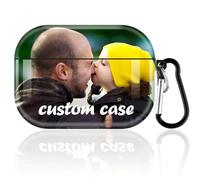 DBLXYAN Personalized AirPod Case - Compatible with AirPods 1st/2nd Gen, Custom Photo/Text/Name, Durable Silicone, Portable with Carabiner, Protection for Daily Use & Travel