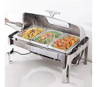 DBMGB Electric Food Warmers for Parties - Stainless Steel Chafing Dish Set with Visible Lid, 13L Commercial Buffet Servers and Warmers for Keeping Food Warm
