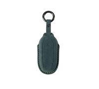 DBMNJKG Car Key Case Compatible for Tesla Model 3/X S/Y Keychain Bag Holder Protector Suede Accessories Shell Fob(C Green)