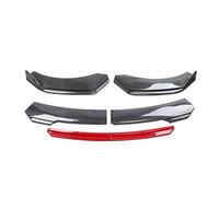 DBMNJKG Sharp Gloss Black Red Tongue Front Bumper Lip Chin Spoiler Splitter Diffuser Body Kit Trim Air Dam Protector Most Car(B-Carbon Black)