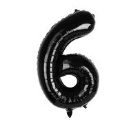 Dbmoon 40 inch Black Number 6 Balloon, Large Numbers Balloons 0-9 Helium Foil Number Balloons Self Inflating for Girls Boys Birthday Party/Anniversary Decorations/New Years Eve Decorations