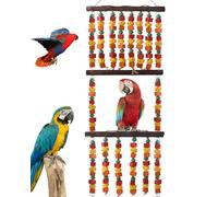 DBNESS 43" Extra Large Bird Parrot Toys, Multicolored Wooden Blocks Chewing Toy with Rattan Balls and Perches for Macaws, African Greys, Cokatoos, Amazon Parrots and Small Medium Parakeets