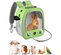 DBNESS Guinea Pig Carrier Backpack, Portable Rabbit Travel Carring Bag for Pet Bunny Sugar Chinchilla Gerbil Bearded Dragon Hamster Parrot Outgoing Pouch Case with Water Bottle Holder & Detachable Pad