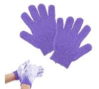DBOO 1 Pair Exfoliating Gloves - Exfoliating Body Scrub Exfoliator Glove, Body Exfoliator Hand Mitten, Body Scrubber Bath Gloves Scrubs for Shower, Spa, Massage, Dead Skin Cell Remover (Purple)