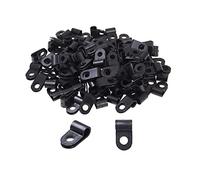 DBOO 100 Pieces Nylon R-Type Cable Clamp Organizer Cord Clips for Wire Management 5mm Black CC-0.5