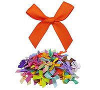 DBOO 100 Pieces Satin Ribbon Bows - Mini Bows for DIY Craft Gift Wrap Decoration Card Making Embellishments Wedding Party Decoration (Multicolored)