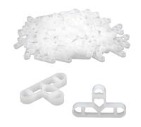 DBOO 100Pcs Tile Spacers 10mm Joints T-Shape Plastic Hollow Structure White for DIY Paving Tiling Wall, Garden, Red Bricks, Patio Slabs