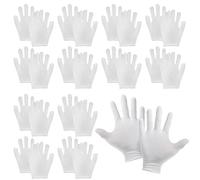 DBOO 12 Pairs White Cotton Gloves, Soft Cotton Gloves for Work, DIY, Dry Hands, Waiters, Drivers, Coin, Jewellery, Silver Inspection Gloves For Child(S)/Women(M)/Men(L) (L)