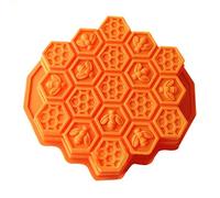 DBOO 19 Cavities Cake Mold Honeycomb Mould Bee Soap Molds Silicone Molds Flexible Candy Chocolate Dessert Baking (Orange)