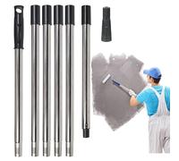 DBOO 2.4m Telescopic Paint Roller Pole - Stainless Steel 6-Segment Extension Pole with Universal Adapter, Adjustable Length for High Ceilings & Hard-to-Reach Areas