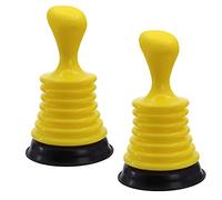DBOO 2 Pack Sink Plunger Mini Home Plunger for All Drain Types Kitchen Small Hand Held Pump Cleaner for Sinks Bath and Shower Powerful Drain Plunger (Yellow)