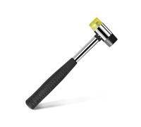 DBOO 25mm Double-Face Soft Mallet Black Lightweight Rubber and Plastic Hammer Plastic Coated Grip Dual Head Rubber Hammer