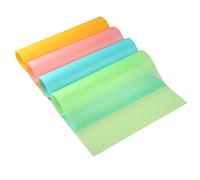 DBOO 4 Pcs Refrigerator Pad Non-slip Fridge Liners Antibacterial Fridge Mats Washable Refrigerator Mats DIY Shelf Liner Cupboard Mat Drawer Mat Placemat Pink/Green/Blue/Orange 29x45 cm