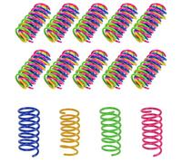 DBOO 40 Pcs Colourful Cat Springs Toys - Interactive, Durable Plastic Spring Cat Toy for Swatting, Biting, Hunting, Enrichment Play, Fun Kitten Toys to Keep Indoor Cats Active & Engaged