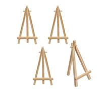 DBOO 4Pcs Wooden Mini Easel Stands, 15x8cm Foldable Tabletop Display Easel for Canvas Paintings, Wedding Cards, Art Crafts, Party Decor & Home Display