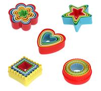 DBOO 5 Set Cookie Cutters Shapes - Round, Love, Star, Square, and Flower Biscuit Cutter Set for Fun Time with Kids