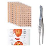 DBOO 600PCS Ear Seeds Kit, Acupuncture Ear Seeds for Anxiety Stress Relief, Disposable Acupressure Seed Patches with Tweezers and Ear Chart, Auricular Acupressure Stickers for Men and Women