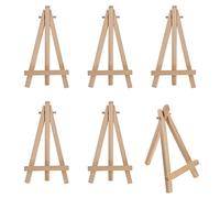 DBOO 6Pcs Wooden Tabletop Art Display Easels, Small Painting Easel, Desktop Holder Stand for Displaying Canvas Paintings,Drawing, Weddings, Kids Arts & Crafts