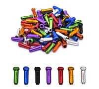 DBOO 8 Color 80 PCS Alloy Bike Brake Cable Cap End Caps Crimp Bike Brake Derailleur Shifter Housing Cable End Tips Crimps for Road Mountain Bicycle