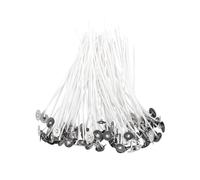 DBOO 8 Inch Natural Candle Wicks with Tabs 100pcs 100% Natural Cotton Core - Low Smoke - Pre-Waxed for Candle Making
