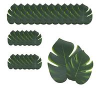 DBOO Artificial Tropical Leaves 24 Pcs Fake Tropical Palm Leaves Faux Monstera Leaves Fake Large Green Leaf for Hawaiian Luau Party Decorations Jungle Beach Birthday Theme BBQ Party Supplies