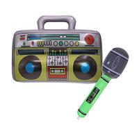 DBOO Boom Box Inflatable Blow Up Spwaker Fancy Dress Inflatables Microphone Inflatable Instruments Accessory Stereo Stag Papty Prop