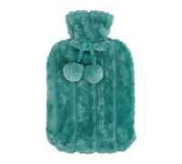 DBOO Large Hot Water Bottle with Cover Large 2L Body and Neck Warmer with Fluffy Soft Fleece Cover - Royal Green
