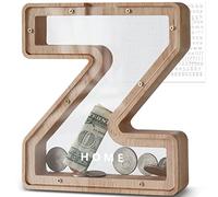 DBPBToU Money Box for Kids Piggy Bank, Personalised Wooden Letter Money Box for Birthday Gift/Home Decoration/Keepsake (Z)